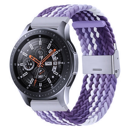 For Samsung Galaxy Watch 4 / Watch 5 20mm Nylon Braided Metal Buckle Watch Band(Z Purple) - Watch Bands by buy2fix | Online Shopping UK | buy2fix