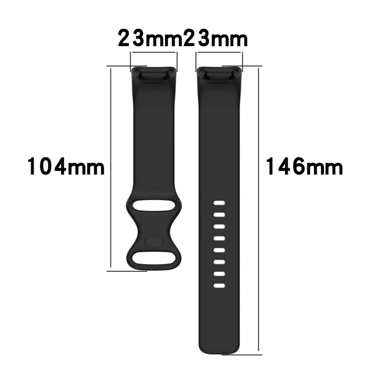 For Fitbit Charge 5 Monochromatic Silicone Watch Band, Size: Small Size(Dark blue) - Watch Bands by buy2fix | Online Shopping UK | buy2fix