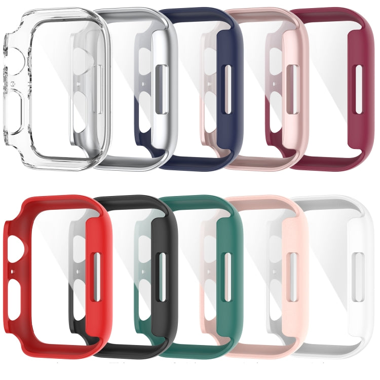 Shockproof PC Protective Case with Tempered Glass Film For Apple Watch Series 9 / 8 / 7 45mm(rose gold) - Watch Cases by buy2fix | Online Shopping UK | buy2fix