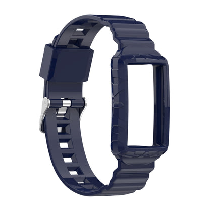 For Fitbit Charge 5 Silicone One Body Armor Watch Band(Navy Blue) - Watch Bands by buy2fix | Online Shopping UK | buy2fix