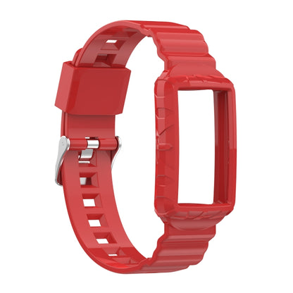 For Fitbit Charge 4 SE Silicone One Body Armor Watch Band(Red) - Watch Bands by buy2fix | Online Shopping UK | buy2fix
