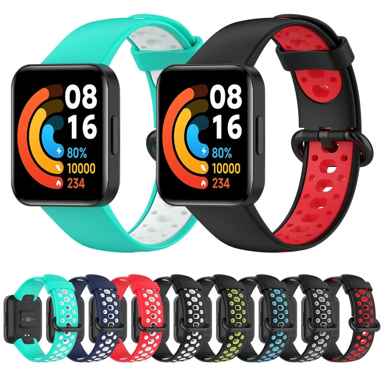For Xiaomi Redmi Watch 2 Lite Two-Color Mixed Silicone Watch Band(Black+Grey) - Watch Bands by buy2fix | Online Shopping UK | buy2fix