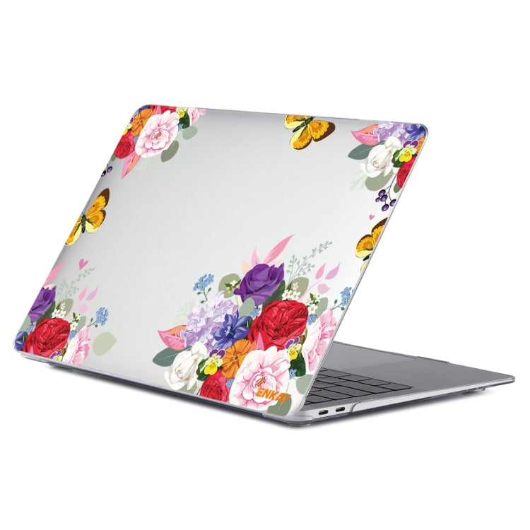 ENKAY Flower Series Pattern Laotop Protective Crystal Case For MacBook Pro 13.3 inch A2251 / A2289 / A2338 2020(Rose) - MacBook Pro Cases by ENKAY | Online Shopping UK | buy2fix