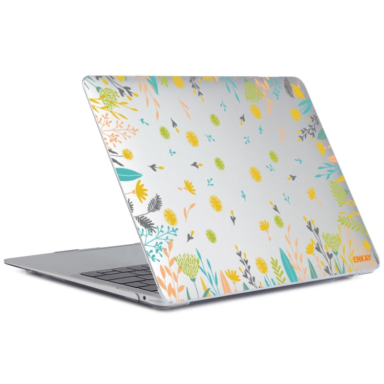 ENKAY Flower Series Pattern Laotop Protective Crystal Case For MacBook Pro 14.2 inch A2442 (2021)(Dandelion) - MacBook Pro Cases by ENKAY | Online Shopping UK | buy2fix