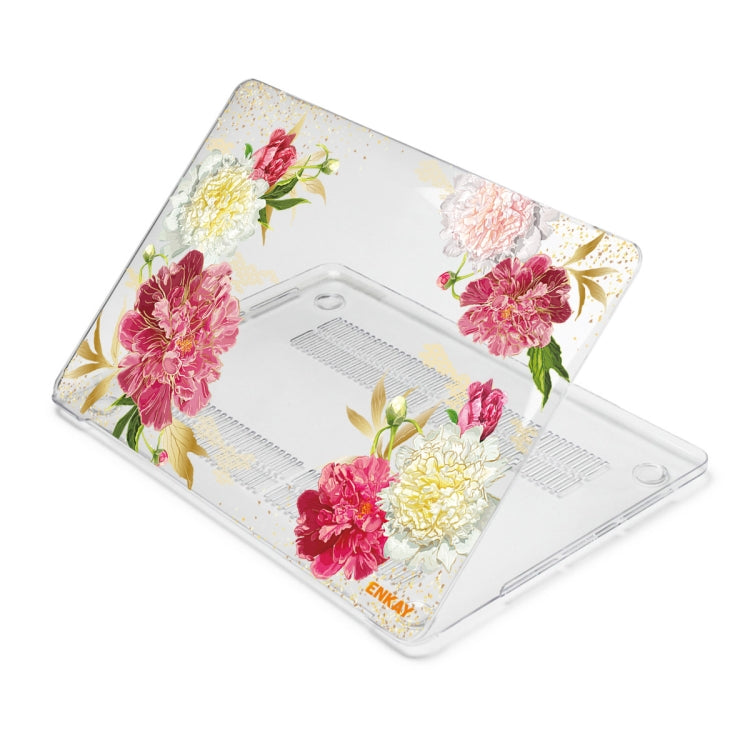 ENKAY Flower Series Pattern Laotop Protective Crystal Case For MacBook Pro 14.2 inch A2442 (2021)(Paeonia) - MacBook Pro Cases by ENKAY | Online Shopping UK | buy2fix