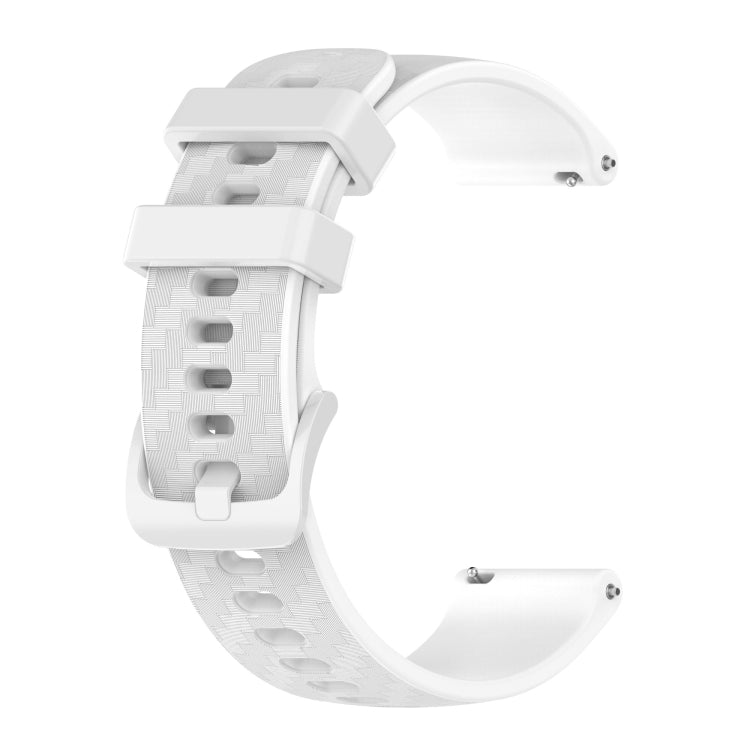 For Amazfit GTR 42mm 20mm Carbon Fiber Striped Silicone Watch Band(White) - Watch Bands by buy2fix | Online Shopping UK | buy2fix