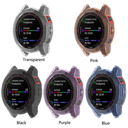 For Garmin Fenix 7 Shockproof TPU Soft Protective Case(Black) - Watch Cases by buy2fix | Online Shopping UK | buy2fix