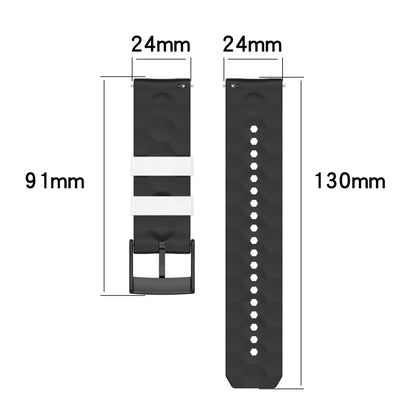 For Suunto 9 Baro 24mm Mixed-Color Silicone Watch Band(White+Black) -  by buy2fix | Online Shopping UK | buy2fix
