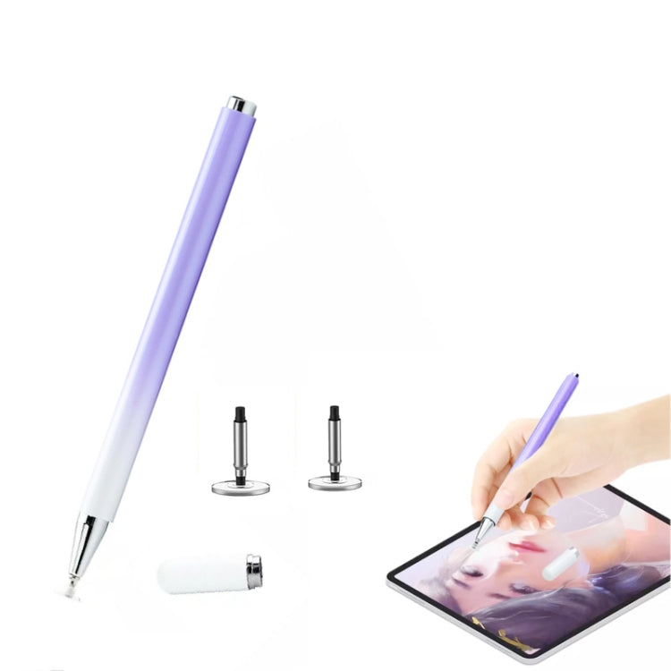 AT-28 Macarone Color Passive Capacitive Pen Mobile Phone Touch Screen Stylus with 2 Pen Head(Purple) - Stylus Pen by buy2fix | Online Shopping UK | buy2fix