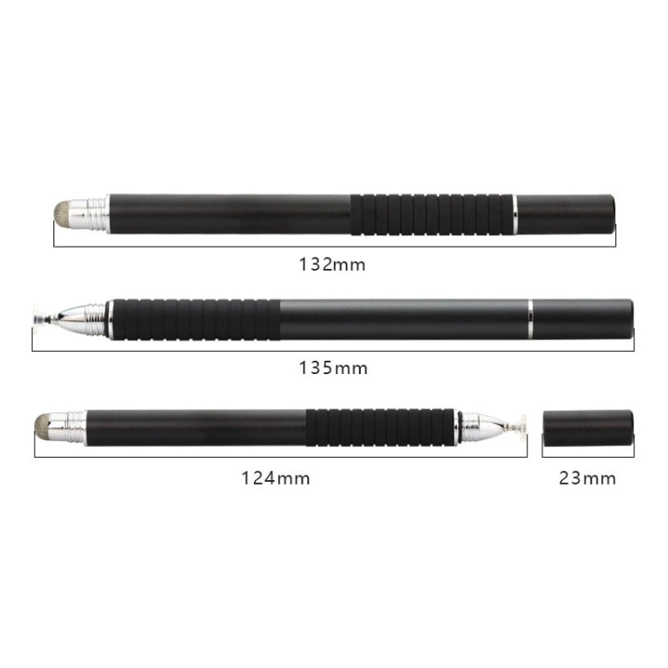 AT-31 Conductive Cloth Head + Precision Sucker Capacitive Pen Head 2-in-1 Handwriting Stylus with 2 Pen Head(Black) - Stylus Pen by buy2fix | Online Shopping UK | buy2fix