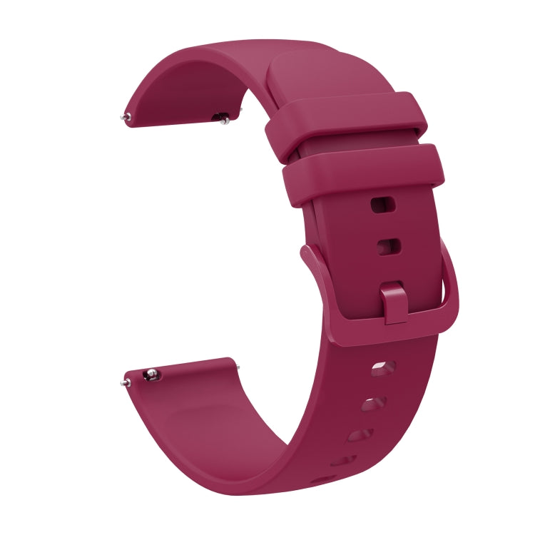 For Amazfit GTR 2 22mm Solid Color Soft Silicone Watch Band(Wine Red) - Watch Bands by buy2fix | Online Shopping UK | buy2fix