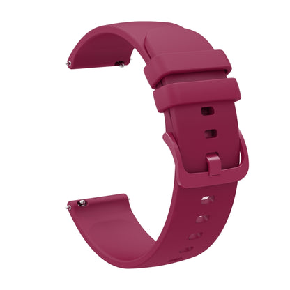 For Amazfit 3 22mm Solid Color Soft Silicone Watch Band(Wine Red) - Watch Bands by buy2fix | Online Shopping UK | buy2fix