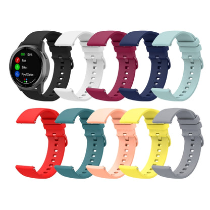 For Amazfit GTR 47mm 22mm Solid Color Soft Silicone Watch Band(White) - Watch Bands by buy2fix | Online Shopping UK | buy2fix
