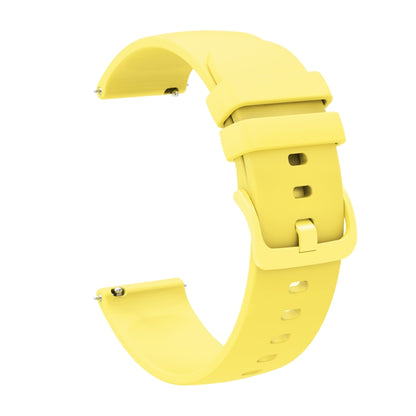 For Amazfit Stratos 22mm Solid Color Soft Silicone Watch Band(Yellow) - Watch Bands by buy2fix | Online Shopping UK | buy2fix