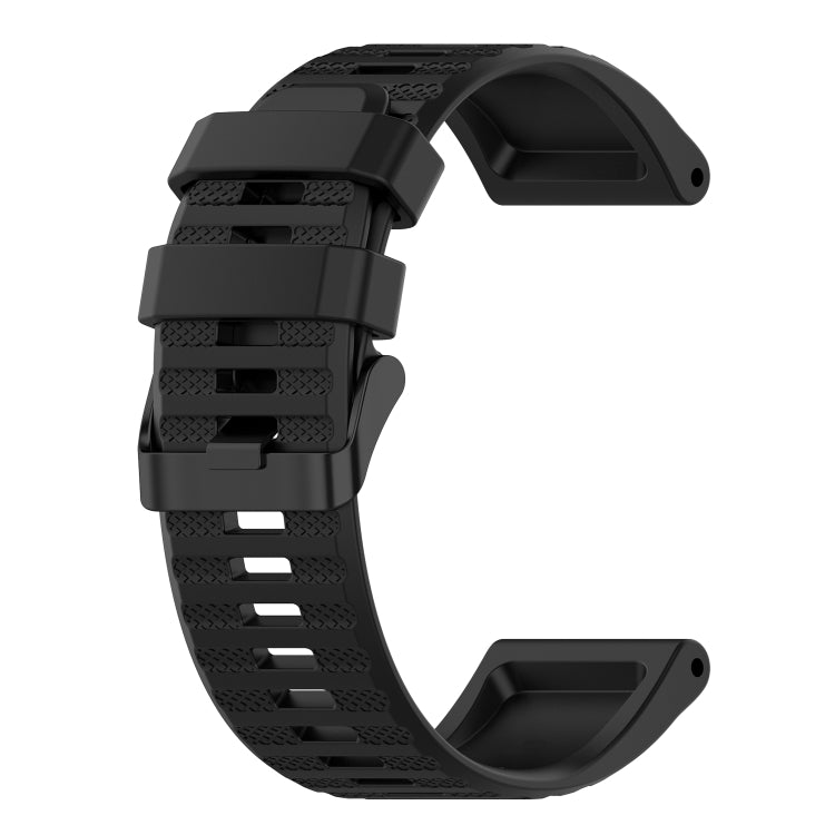 For Garmin Fenix 6 GPS 22mm Horizontal Texture Silicone Watch Band with Removal Tool(Black) - Watch Bands by buy2fix | Online Shopping UK | buy2fix