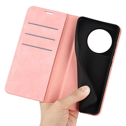 For OnePlus 11  Retro-skin Magnetic Suction Leather Phone Case(Pink) - OnePlus Cases by buy2fix | Online Shopping UK | buy2fix