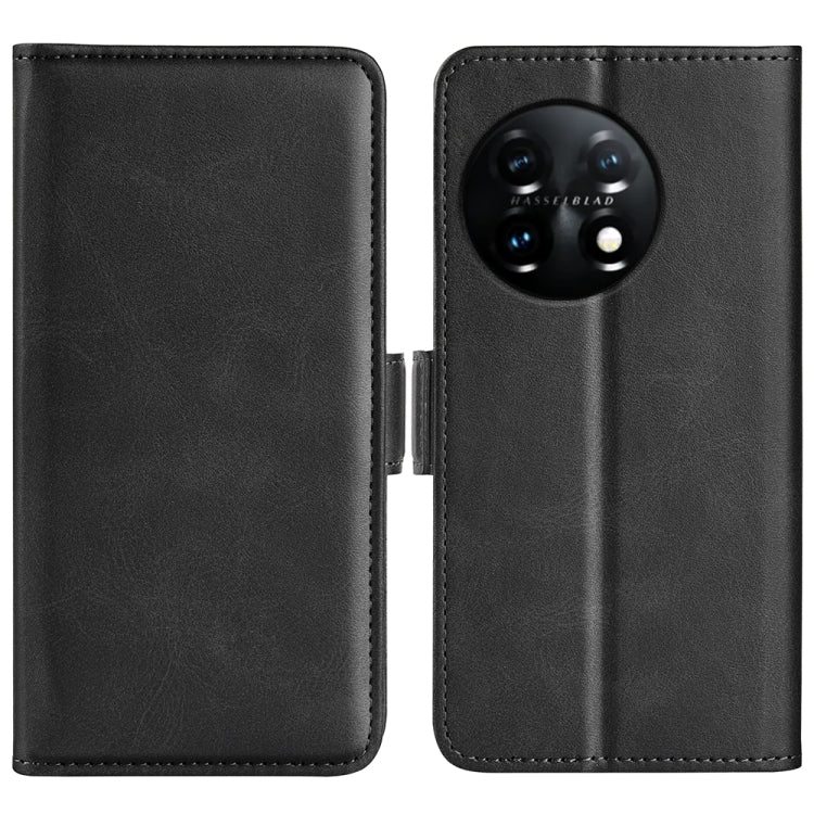 For OnePlus 11 Dual-side Magnetic Buckle Leather Phone Case(Black) - OnePlus Cases by buy2fix | Online Shopping UK | buy2fix