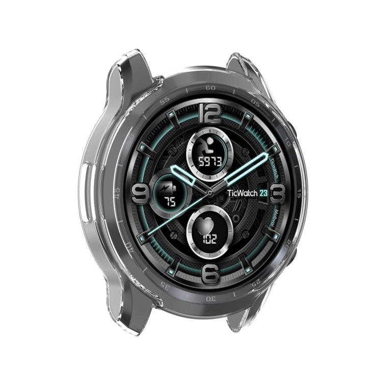 For Ticwatch Pro 3 GPS TPU Color Transparent Half Wrapped Protective Shell(Transparent Blue) - Watch Case by buy2fix | Online Shopping UK | buy2fix