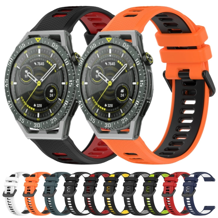 For Honor Watch GS 3 22mm Sports Two-Color Silicone Watch Band(Red+Black) - Watch Bands by buy2fix | Online Shopping UK | buy2fix