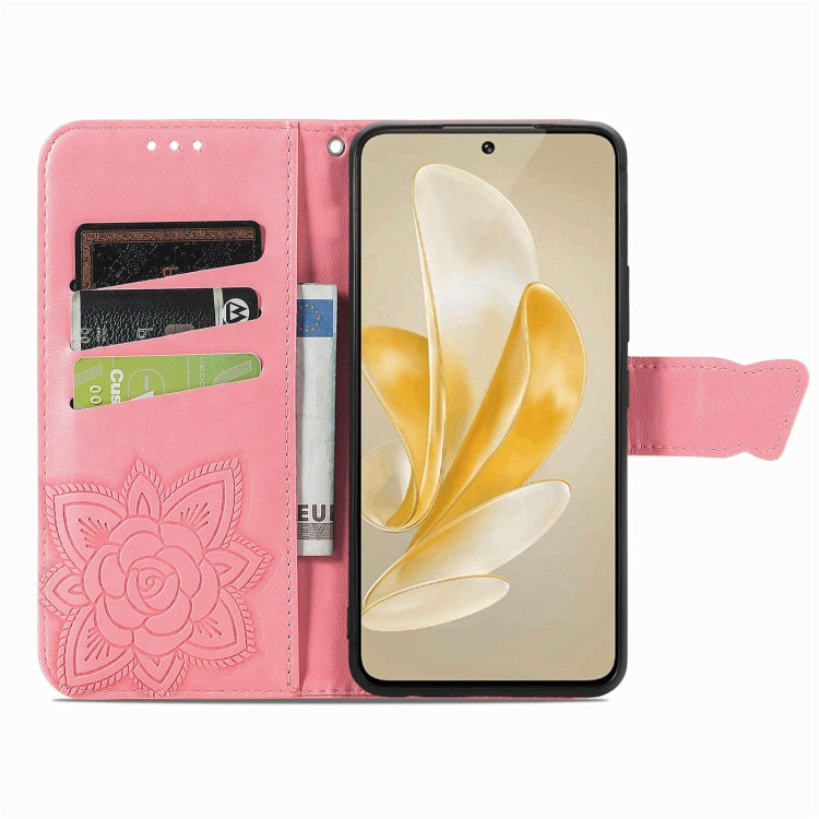 For vivo X100 Butterfly Love Flower Embossed Leather Phone Case(Pink) - X100 Cases by imak | Online Shopping UK | buy2fix