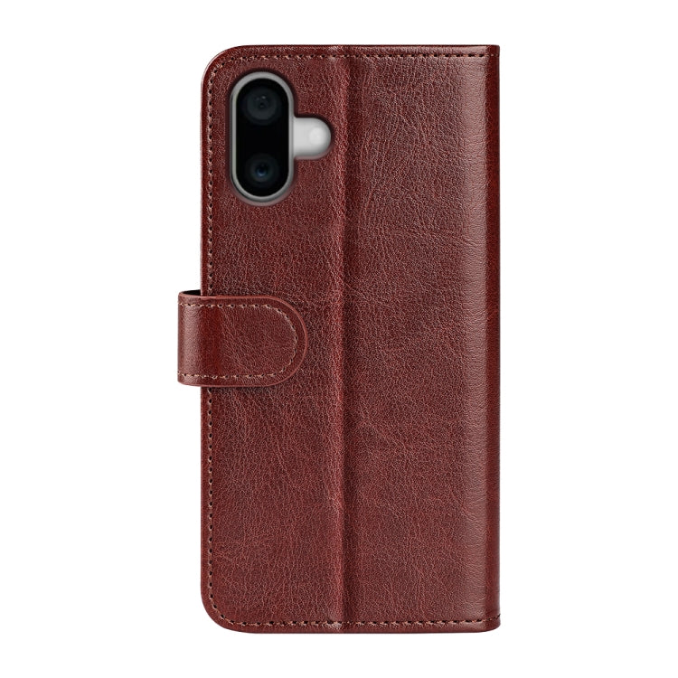 For iPhone 16 R64 Texture Horizontal Flip Leather Phone Case(Brown) - iPhone 16 Cases by buy2fix | Online Shopping UK | buy2fix