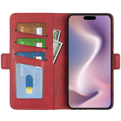 For iPhone 16 Pro Dual-side Magnetic Buckle Horizontal Flip Leather Phone Case(Red) - iPhone 16 Pro Cases by buy2fix | Online Shopping UK | buy2fix