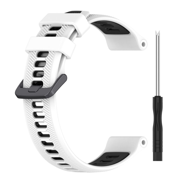 For Garmin Fenix 6 Pro Sports Two-Color Silicone Watch Band(White+Black) - Watch Bands by buy2fix | Online Shopping UK | buy2fix