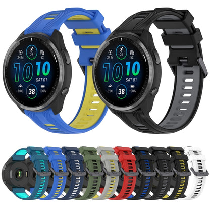 For Garmin Instinct Sports Two-Color Silicone Watch Band(Blue+Teal) - Watch Bands by buy2fix | Online Shopping UK | buy2fix