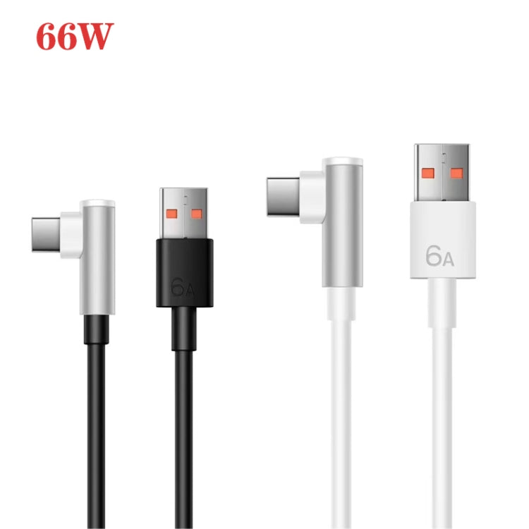 5pcs XJ-92 1m 66W USB to Type-C Elbow Super Fast Charging Data Cable for Huawei and Other Phone(Black) - USB-C & Type-C Cable by buy2fix | Online Shopping UK | buy2fix