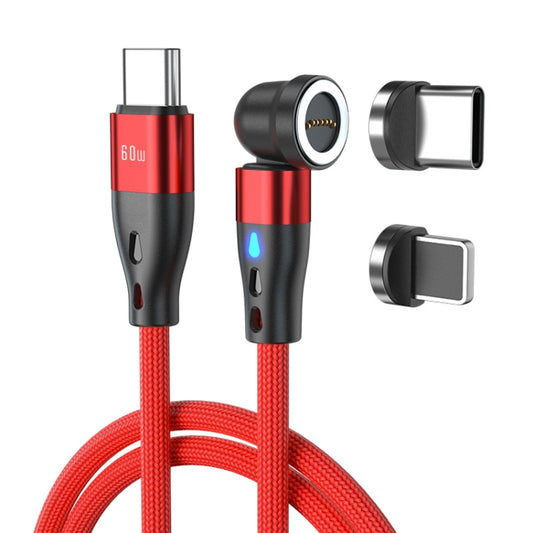 ENKAY PD60W Type-C to Type-C / 8 Pin Magnetic 540 Degrees Rotating Fast Charging Cable, Length:2m(Red) - Charging Cable & Head by ENKAY | Online Shopping UK | buy2fix