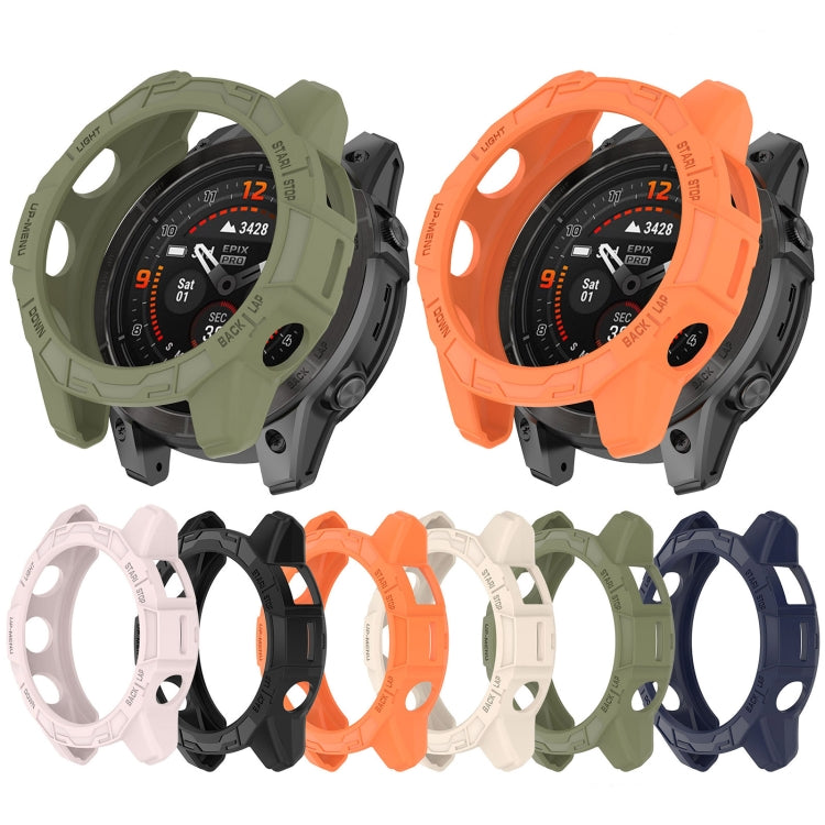 For Garmin Epix Pro / Epix Pro Gen 2 47mm / Fenix 7 / 7 Pro Armored TPU Half Wrapped Watch Protective Case(Green) - Watch Cases by buy2fix | Online Shopping UK | buy2fix