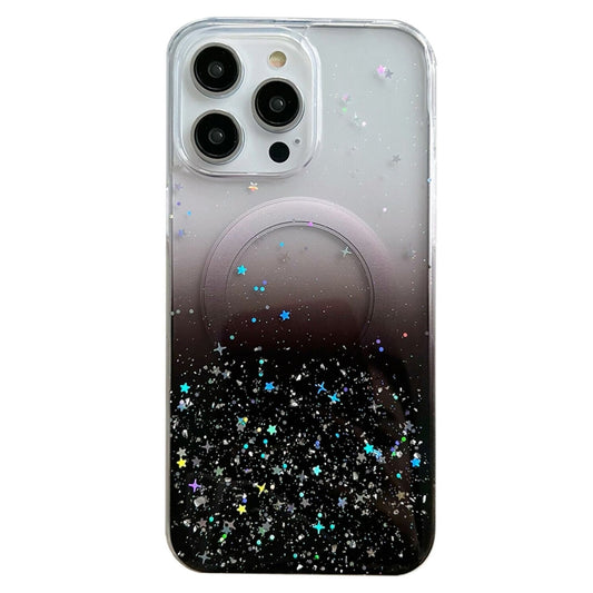 For iPhone 13 Pro MagSafe Glitter Hybrid Clear TPU Phone Case(Black) - iPhone 13 Pro Cases by buy2fix | Online Shopping UK | buy2fix