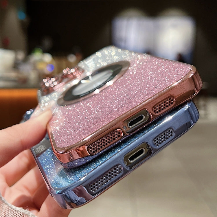 For iPhone 16 Gradient Glitter Electroplating MagSafe TPU Phone Case(Gold) - iPhone 16 Cases by buy2fix | Online Shopping UK | buy2fix