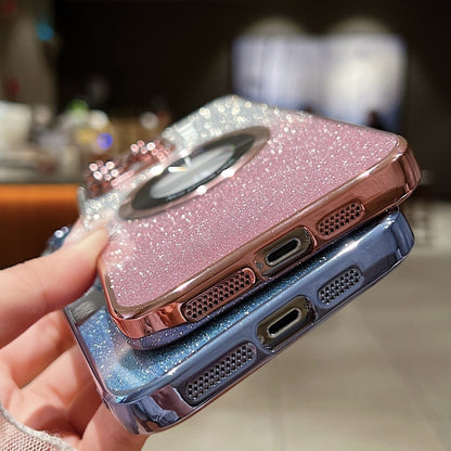 For iPhone 16 Pro Gradient Glitter Electroplating MagSafe TPU Phone Case(Rose) - iPhone 16 Pro Cases by buy2fix | Online Shopping UK | buy2fix