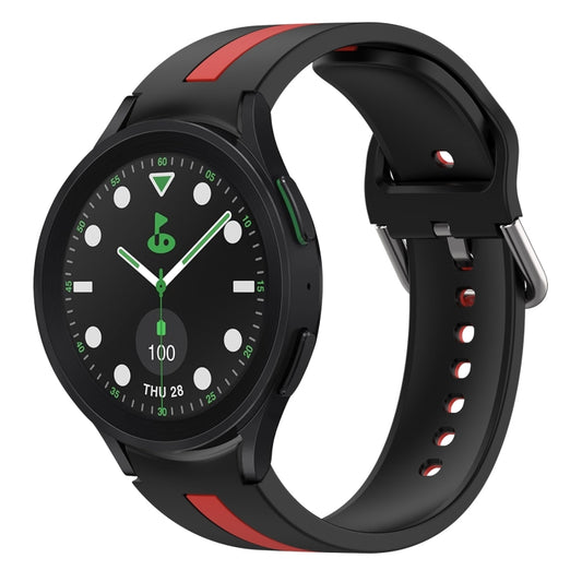 For Samsung Galaxy watch 5 Pro Golf Edition Two-Color Silicone Watch Band(Black+Red) - Watch Bands by buy2fix | Online Shopping UK | buy2fix