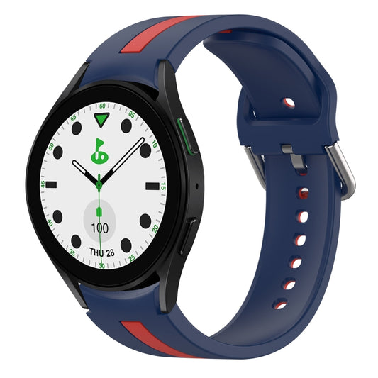 For Samsung Galaxy watch 5 Golf Edition Two-Color Silicone Watch Band(Midnight Blue+Red) - Watch Bands by buy2fix | Online Shopping UK | buy2fix