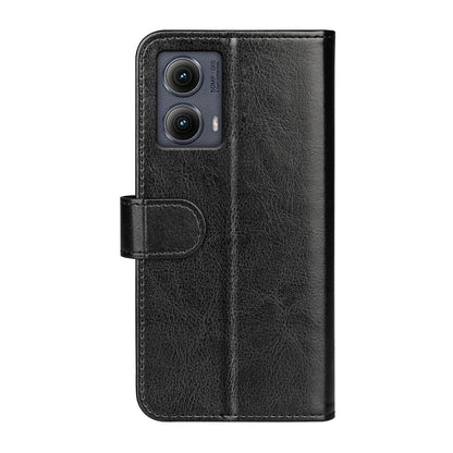 For Motorola Edge 5G 2024 R64 Texture Horizontal Flip Leather Phone Case(Black) - Motorola Cases by buy2fix | Online Shopping UK | buy2fix