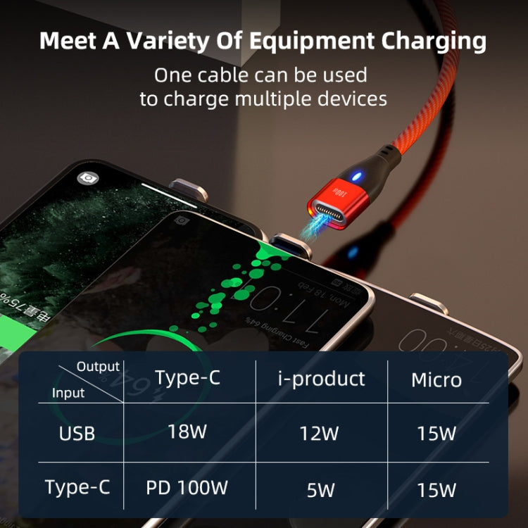 ENKAY 6-in-1 PD100W USB-A / Type-C to Type-C / 8 Pin / Micro USB Magnetic Fast Charging Cable, Cable Length:1m(Red) - Charging Cable & Head by ENKAY | Online Shopping UK | buy2fix