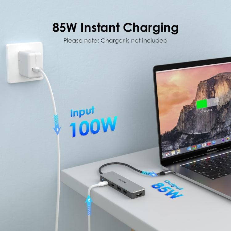 Wavlink UHP3415 85W Power Delivery USB-C/Type-C 10Gbps Hub 5 in 1 Multiport Connection Adapter - USB HUB by WAVLINK | Online Shopping UK | buy2fix