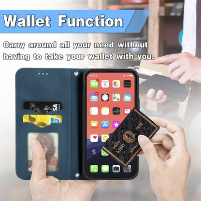 For iPhone 16 Retro Skin Feel Magnetic Flip Leather Phone Case(Blue) - iPhone 16 Cases by buy2fix | Online Shopping UK | buy2fix