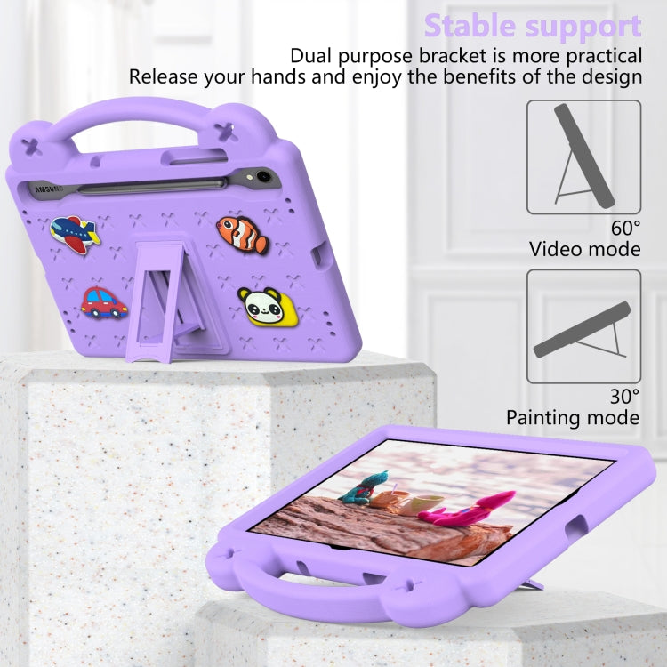 For Samsung Galaxy Tab S7 T870 Handle Kickstand Children EVA Shockproof Tablet Case(Light Purple) - Galaxy Tab S7 by buy2fix | Online Shopping UK | buy2fix