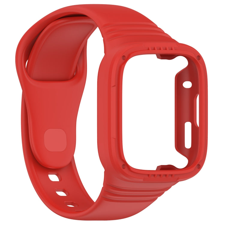 For Redmi Watch 3 Integrated Fully Enclosed Silicone Watch Band(Red) - Watch Bands by buy2fix | Online Shopping UK | buy2fix