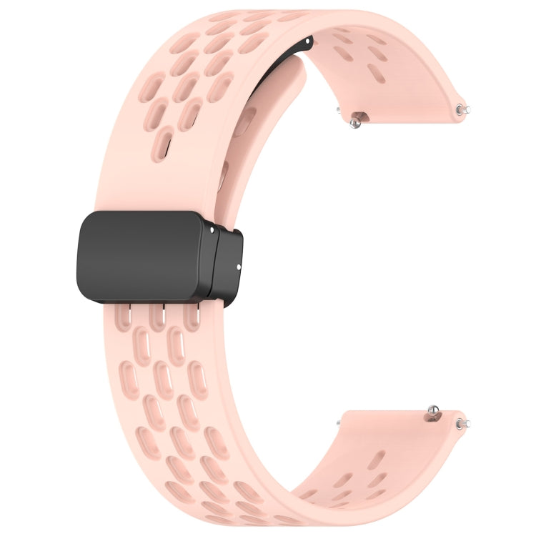 For Amazfit GTR 42mm 20mm Folding Magnetic Clasp Silicone Watch Band(Pink) - Watch Bands by buy2fix | Online Shopping UK | buy2fix