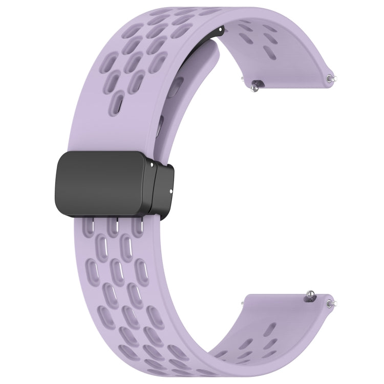 For Amazfit Bip3 20mm Folding Magnetic Clasp Silicone Watch Band(Purple) - Watch Bands by buy2fix | Online Shopping UK | buy2fix