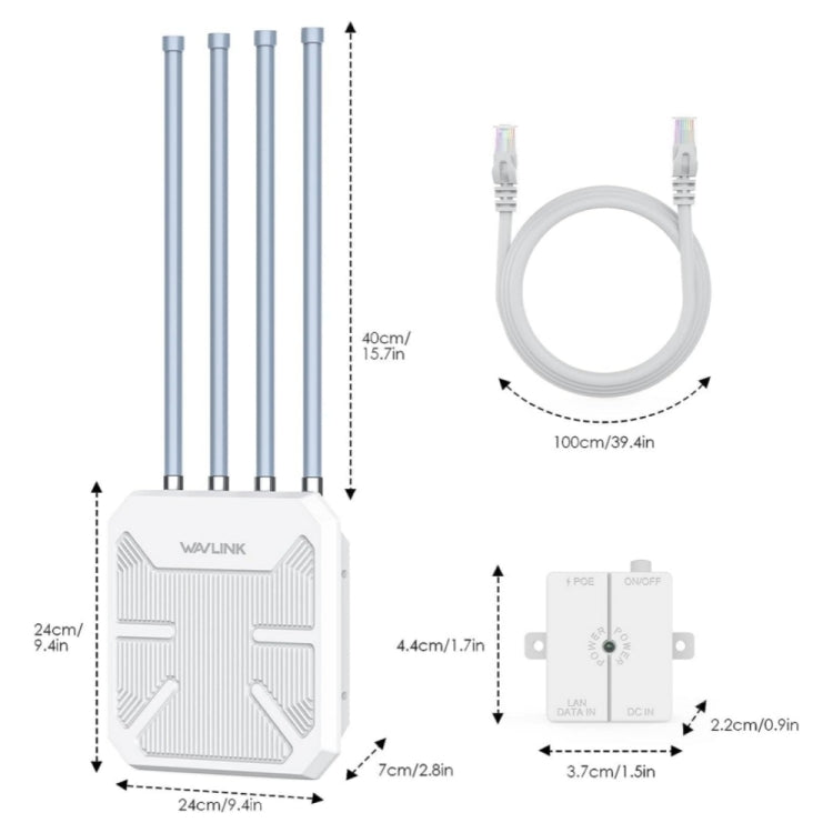 WAVLINK WN573HX1 WiFi 6 AX1800 IP67 Waterproof Outdoor Dual Band Wireless WiFi Routers, Plug:EU Plug - Wireless Routers by WAVLINK | Online Shopping UK | buy2fix