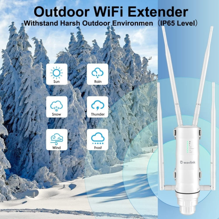 WAVLINK WN572HG3 With 4x7dBi Antenna AC1200 Outdoor WiFi Extender Wireless Routers, Plug:US Plug - Wireless Routers by buy2fix | Online Shopping UK | buy2fix