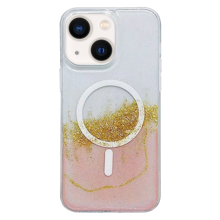 For  iPhone 13 MagSafe Gilding Hybrid Clear TPU Phone Case(Pink) - iPhone 13 Cases by buy2fix | Online Shopping UK | buy2fix