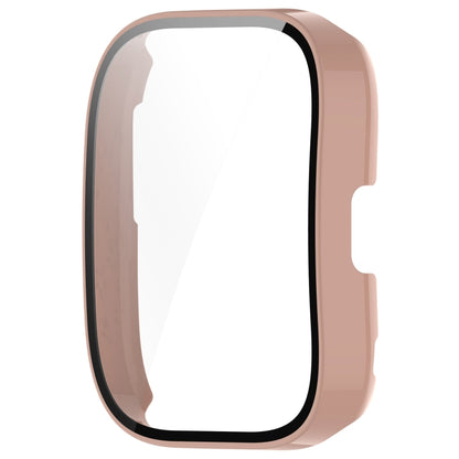 For Amazfit Bip 5 Tempered Film Integrated PC Watch Protective Case(Pink) - Watch Cases by buy2fix | Online Shopping UK | buy2fix