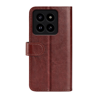 For Xiaomi 14 Pro R64 Texture Horizontal Flip Leather Phone Case(Brown) - 14 Pro Cases by buy2fix | Online Shopping UK | buy2fix