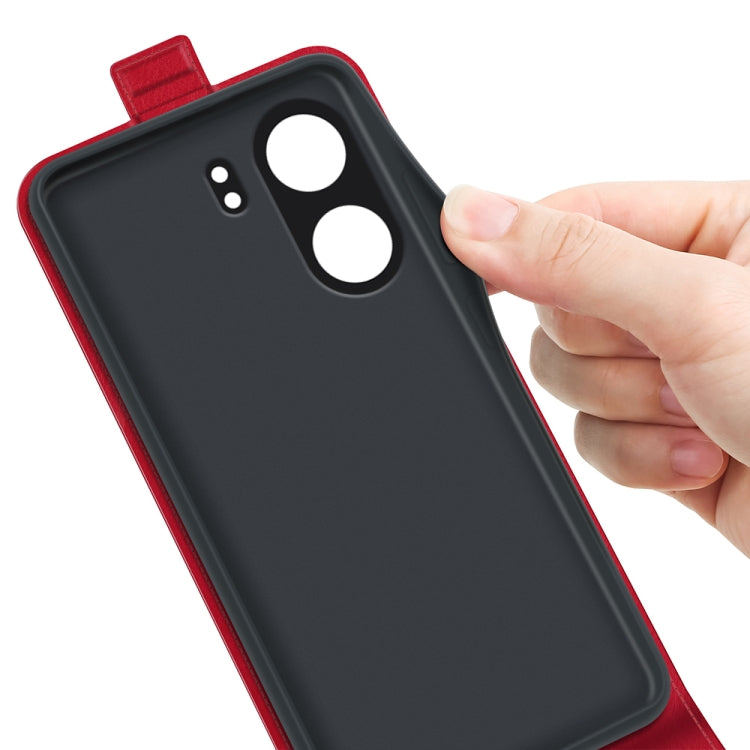 For Xiaomi Redmi Note 13C R64 Texture Single Vertical Flip Leather Phone Case(Red) - 13C Cases by buy2fix | Online Shopping UK | buy2fix